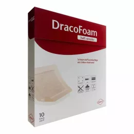 DRACOFOAM Selvklebende sårbandasje av skumplast 5x5 cm, 10 stk