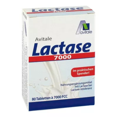 Laktase 7000 FCC tabletter i dispenser, 80 stk Laktase 7000 FCC tabletter i dispenser, 80 stk