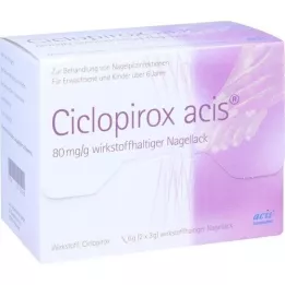 CICLOPIROX acis 80 mg/g neglelakk som inneholder virkestoff, 6 g