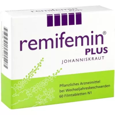 REMIFEMIN pluss filmdrasjerte tabletter med johannesurt, 60 stk