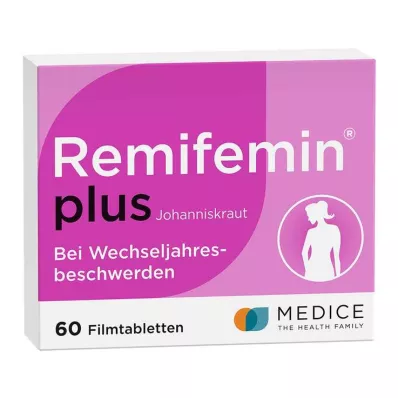 REMIFEMIN pluss filmdrasjerte tabletter med johannesurt, 60 stk