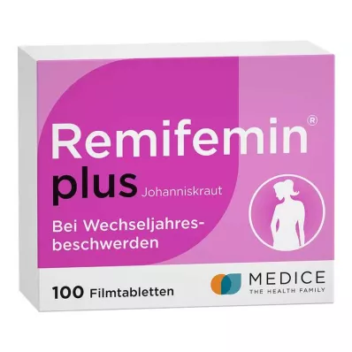 REMIFEMIN pluss filmdrasjerte tabletter med johannesurt, 100 stk
