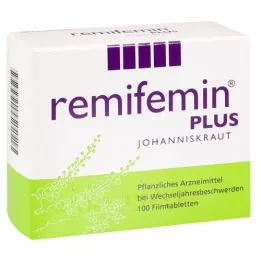 REMIFEMIN pluss filmdrasjerte tabletter med johannesurt, 100 stk