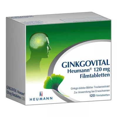 GINKGOVITAL Heumann 120 mg filmdrasjerte tabletter, 120 stk GINKGOVITAL Heumann 120 mg filmdrasjerte tabletter, 120 stk