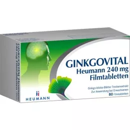 GINKGOVITAL Heumann 240 mg filmdrasjerte tabletter, 80 stk