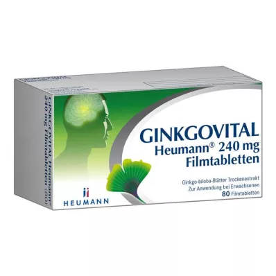 GINKGOVITAL Heumann 240 mg filmdrasjerte tabletter, 80 stk GINKGOVITAL Heumann 240 mg filmdrasjerte tabletter, 80 stk