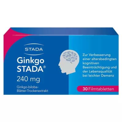 Ginkgo STADA® 240 mg filmdrasjerte tabletter, 30 stk Ginkgo STADA® 240 mg filmdrasjerte tabletter, 30 stk