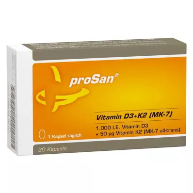 Prosan Vitamin D3 + K2 MK-7 kapsler, 30 stk