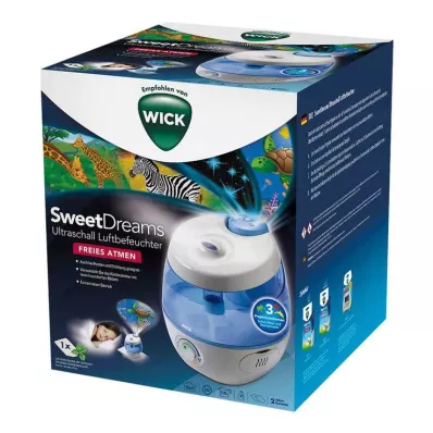 WICK SweetDreams 2-i-1 ultralydluftfukter med lysprojeksjon, 1 stk WICK SweetDreams 2-i-1 ultralydluftfukter med lysprojeksjon, 1 stk