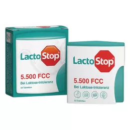 LACTOSTOP 5 500 FCC Klikkdispenser for tabletter, 50 stk
