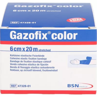 GAZOFIX farge Fikseringsbandasje kohesiv 6 cmx20 m blå, 1 stk