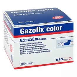 GAZOFIX farge Fikseringsbandasje kohesiv 6 cmx20 m blå, 1 stk