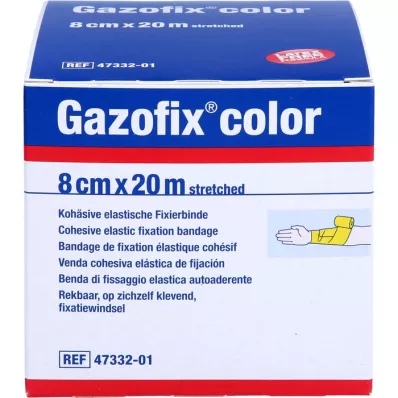 GAZOFIX farge Fikseringsbandasje kohesiv 8 cmx20 m gul, 1 stk