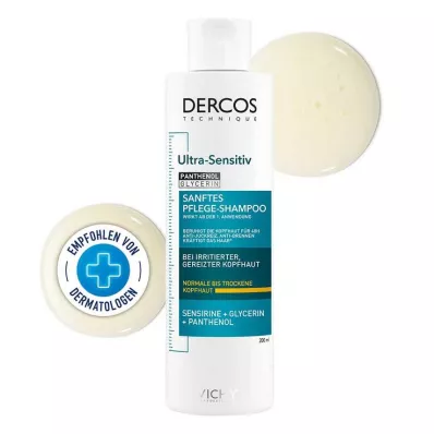 VICHY DERCOS ultrasensitiv sjampo for tørr hodebunn, 200 ml