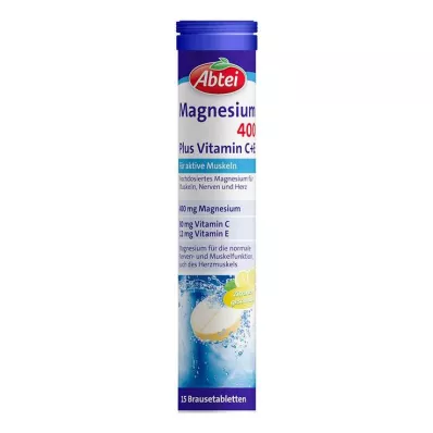ABTEI Magnesium 400 pluss vitamin C+E brusetabletter, 15 stk ABTEI Magnesium 400 pluss vitamin C+E brusetabletter, 15 stk