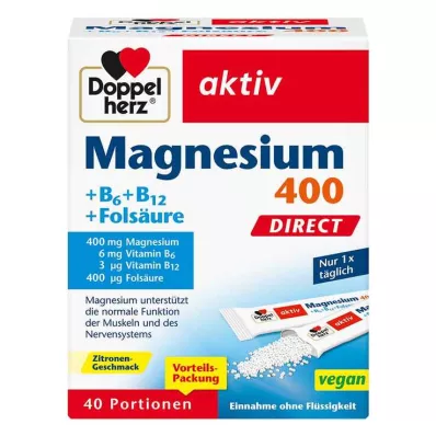 Doppelherz Magnesium + B-vitaminer direkte pellets, 40 stk Doppelherz Magnesium + B-vitaminer direkte pellets, 40 stk