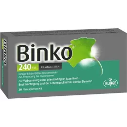 BINKO 240 mg filmdrasjerte tabletter, 30 stk