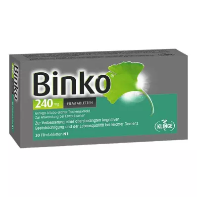 BINKO 240 mg filmdrasjerte tabletter, 30 stk BINKO 240 mg filmdrasjerte tabletter, 30 stk