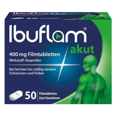 Ibuflam® akutt 400 mg filmdrasjerte tabletter, 50 stk Ibuflam® akutt 400 mg filmdrasjerte tabletter, 50 stk