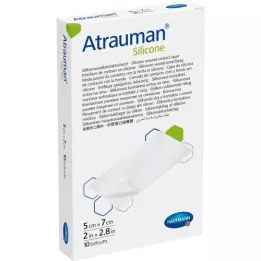 ATRAUMAN Sterile 5x7 cm kompresser av silikon, 10 stk