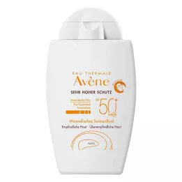 AVENE Mineralsk solvæske SPF 50+ ufarget, 40 ml
