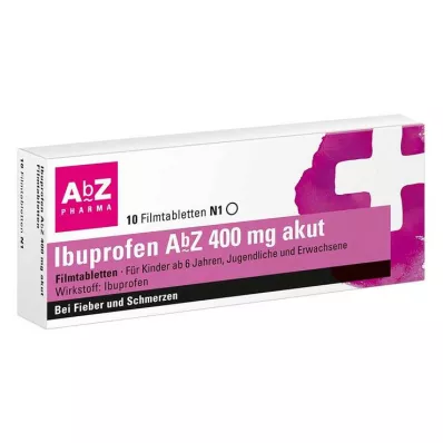 Ibuprofen AbZ 400 mg akutte filmdrasjerte tabletter, 10 stk