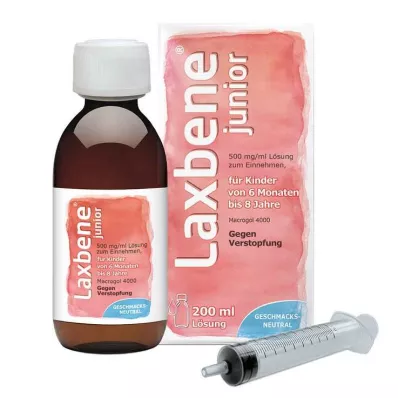 Laxbene® junior 500 mg løsning for barn fra 6 måneder - 8 år, 200 ml Laxbene® junior 500 mg løsning for barn fra 6 måneder - 8 år, 200 ml