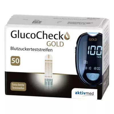 GLUCOCHECK GOLD Teststrimler for blodsukker, 50 stk GLUCOCHECK GOLD Teststrimler for blodsukker, 50 stk
