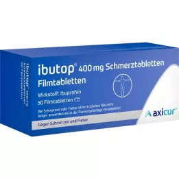 IBUTOP 400 mg Smertetabletter Filmdrasjerte tabletter, 50 stk