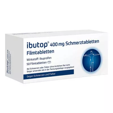IBUTOP 400 mg Smertetabletter Filmdrasjerte tabletter, 50 stk IBUTOP 400 mg Smertetabletter Filmdrasjerte tabletter, 50 stk