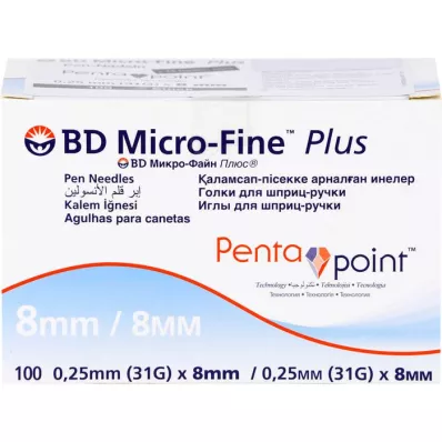 BD MICRO-FINE+ 8 pennåler 0,25x8 mm, 100 stk
