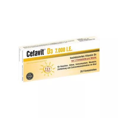 Cefavit D3 7000 IE filmdrasjerte tabletter, 20 stk