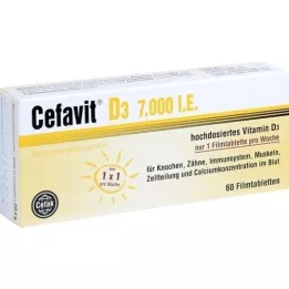 CEFAVIT D3 7 000 IE filmdrasjerte tabletter, 60 stk