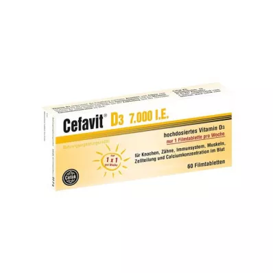 Cefavit D3 7000 IE filmdrasjerte tabletter, 60 stk Cefavit D3 7000 IE filmdrasjerte tabletter, 60 stk