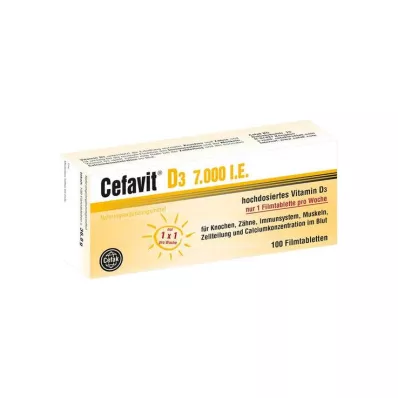 CEFAVIT D3 7 000 IE filmdrasjerte tabletter, 100 stk