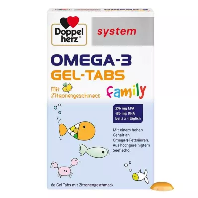 DOPPELHERZ Omega-3 gel tabs family system, 60 stk