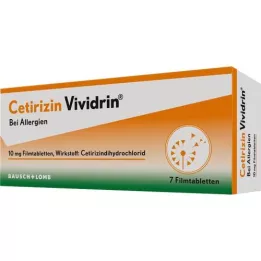 CETIRIZIN Vividrin 10 mg filmdrasjerte tabletter, 7 stk
