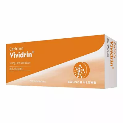 CETIRIZIN Vividrin 10 mg filmdrasjerte tabletter, 20 stk CETIRIZIN Vividrin 10 mg filmdrasjerte tabletter, 20 stk