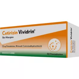 CETIRIZIN Vividrin 10 mg filmdrasjerte tabletter, 50 stk