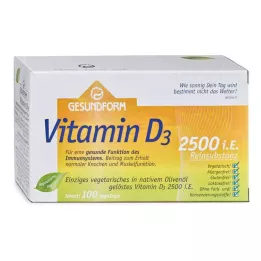 GESUNDFORM Vitamin D3 2 500 IE Vega-kapsler, 100 stk