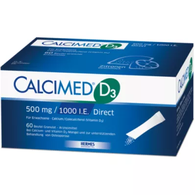 CALCIMED D3 500 mg/1000 IE direkte granulat, 60 stk