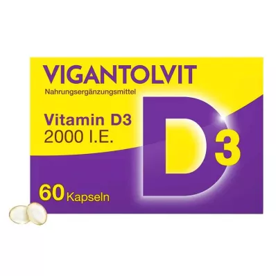 Vigantolvit 2000 IE Vitamin D3 myke kapsler, 60 stk Vigantolvit 2000 IE Vitamin D3 myke kapsler, 60 stk