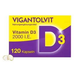 VIGANTOLVIT 2000 IE vitamin D3 myke kapsler, 120 stk