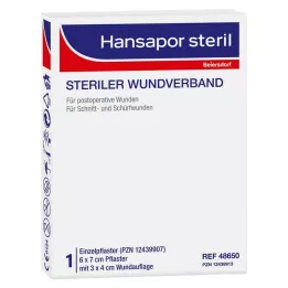 Hansapor steril sårbandasje 6x7 cm, 1 stk