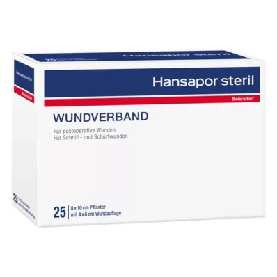 HANSAPOR steril sårbandasje 8x10 cm, 3 stk