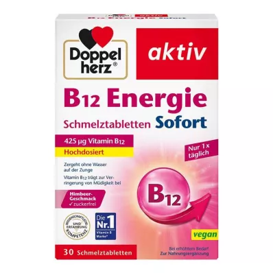 DOPPELHERZ B12 Energy øyeblikkelig smeltetabletter, 30 stk