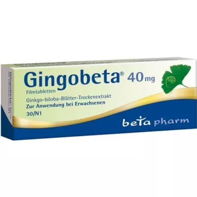Gingobeta 40 mg filmdrasjerte tabletter, 30 stk