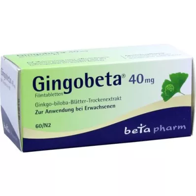 GINGOBETA 40 mg filmdrasjerte tabletter, 60 stk