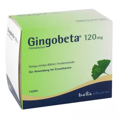 GINGOBETA 120 mg filmdrasjerte tabletter, 120 stk