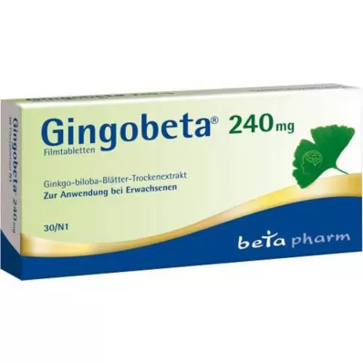 Gingobeta 240 mg filmdrasjerte tabletter, 30 stk
